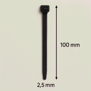 Cincho Plástico de Nylon 100 mm x 2.5 mm (Negro)