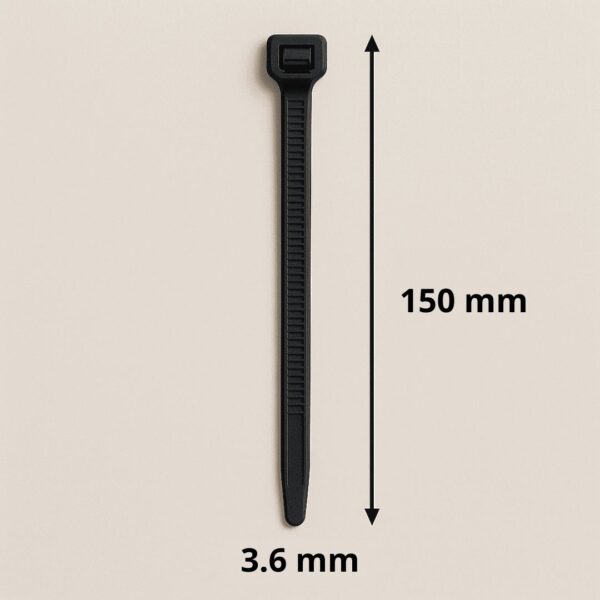 Cincho Plástico de Nylon 150 mm x 3.6 mm (Negro)