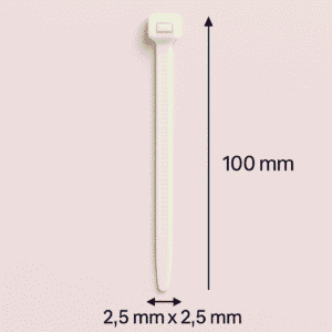 Cincho Plástico de Nylon 100 mm x 2.5 mm (Blanco)